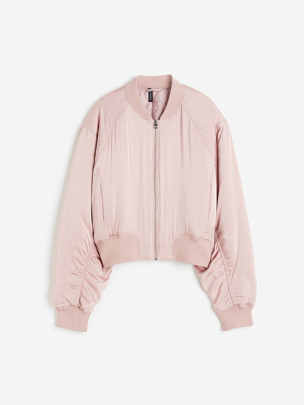H&M Blush Pink Cropped Bomber Jacket SIZE XL